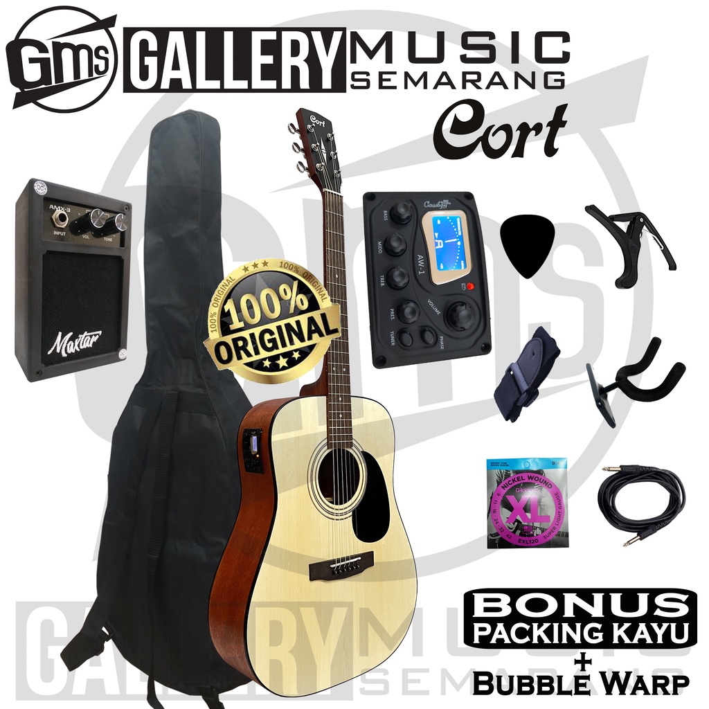 ORIGINAL!!! Gitar Akustik Elektrik Cort AD810 OP Original Preamp Equalizer Tuner AW-1