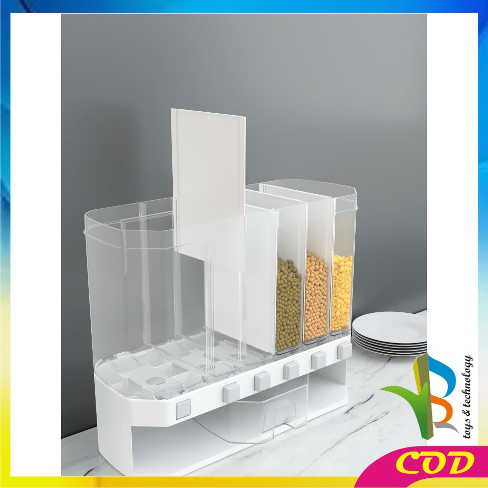 RB-C194 Dispenser Makanan Kering Tempat Penyimpanan Beras Sereal Biji Bijian Rice Box Food Dispenser