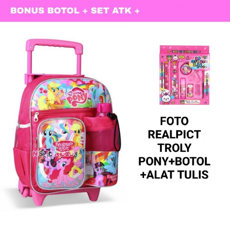 Ransel Troly Anak Plus Atk Tas Ransel dorong anak sekolah