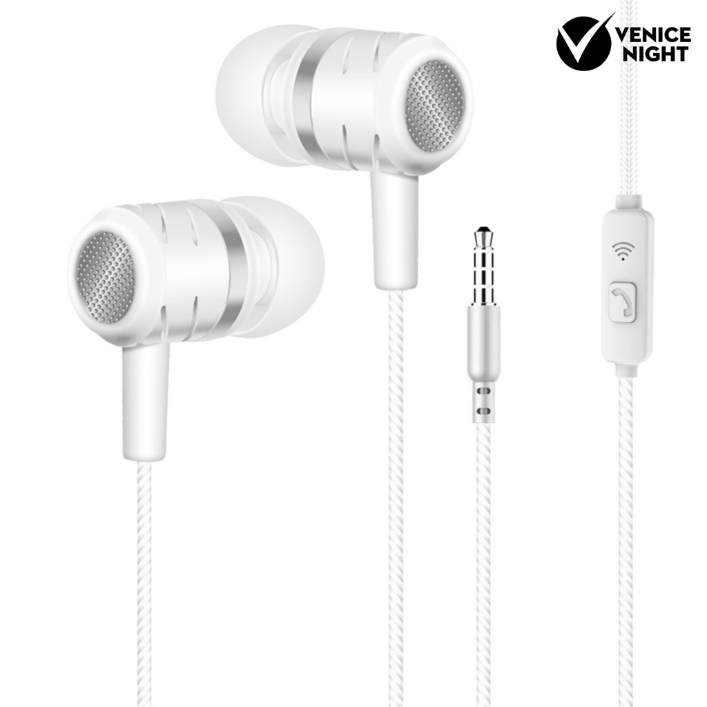 (VNEP) (Berkabel) 3.5mm Universal Dual Speaker Subwoofer Bass HIFI Earphone Olahraga In-ear