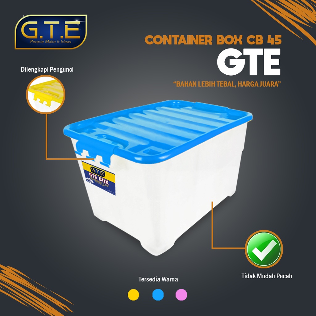 GTE | STORAGE BOX DENGAN TUTUP | KOTAK PENYIMPANAN SERBAGUNA | STORAGE BOX MULTIFUNGSI