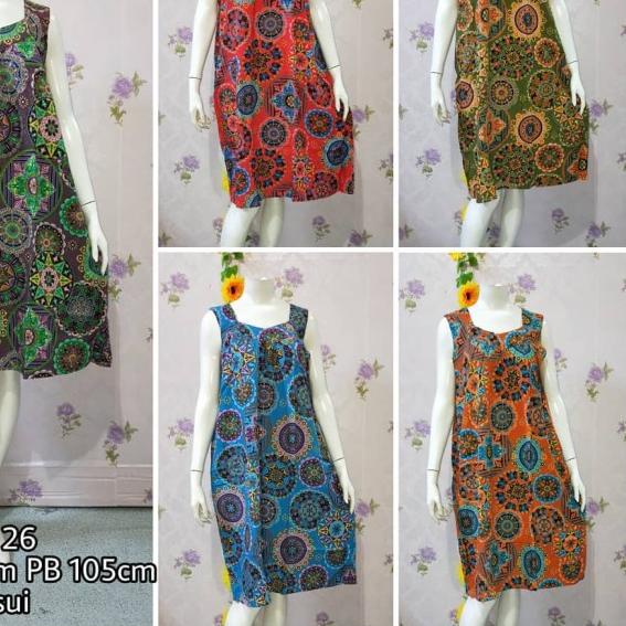 Daster kencana ungu yukensi label biru/model 26/murah meriah/original - Merah, Motif Terbaru