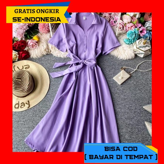 Baju Dress Pesta Natal Imlek Wanita Remaja Korea Import Murah Kekinian Terbaru 2021 Party Dress Bhan