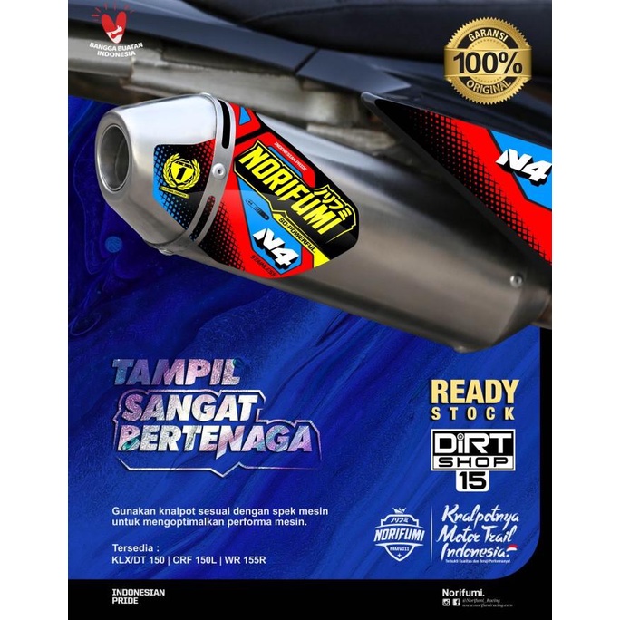 KENALPOT NORIFUMI N4 UNTUK KAWASAKI KLX 150 & CRF 150 L ORIGINAL