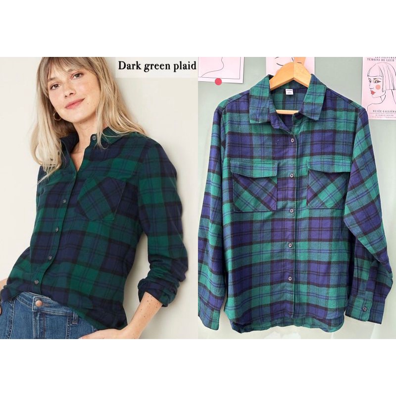 Old** flanel lonhsleeved plaid flannel shirt// baca keterangan