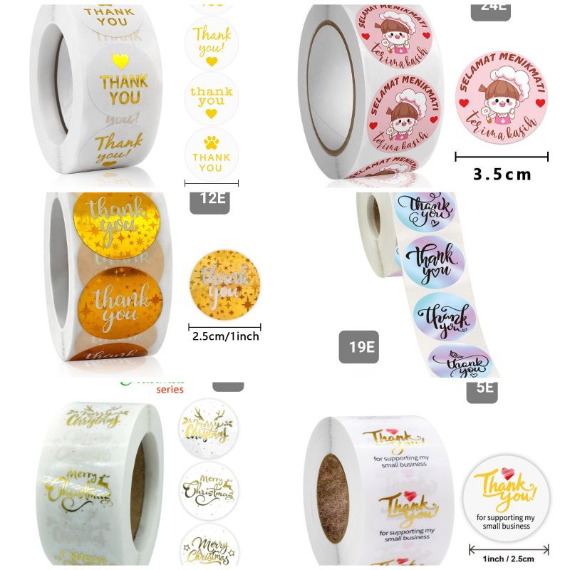

minimal 3 paket stiker uk 2,5cm, stiker gift, stiker olshop, stiker packaging, dll