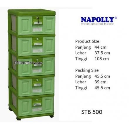 

STB 500 Napolly Container Plastik Laci 5 Susun stock ready