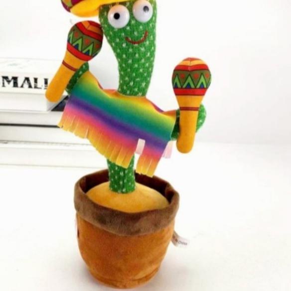 Kaktus Boneka Mainan Pintar Joget /Goyang/Bisa Ngomong Rekam - Polos Usb