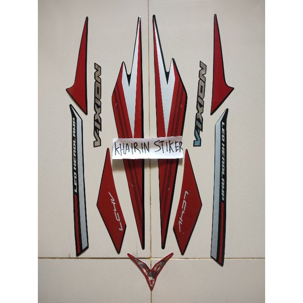 striping stiker Vixion 2018 2019 hitam merah