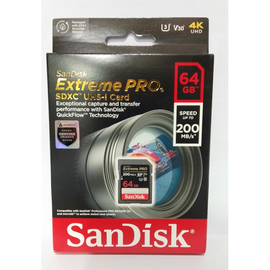 SABDISK ETREME PRO SDXC 64GB SPEED 200MBPS