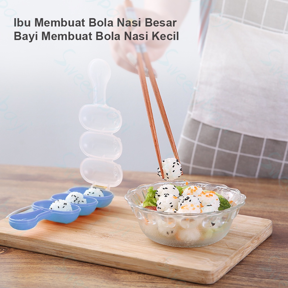 Sweetybayi 2PCS Cetakan nasi bento Alat pembuat bola nasi Bulat bundar bento Cetakan bola nasi bento Rice ball shaker