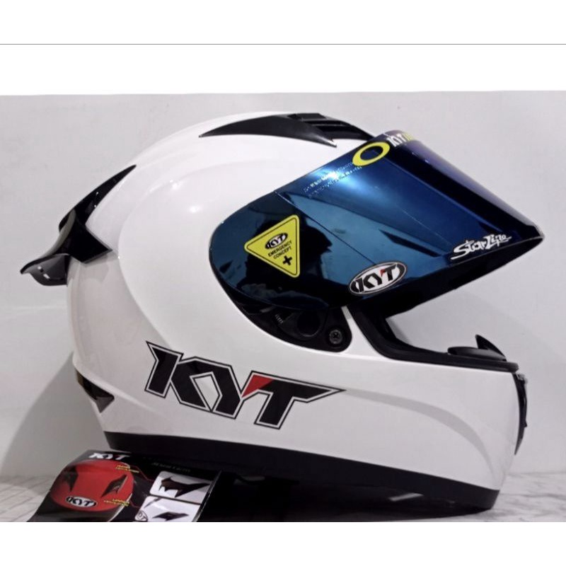 HELM KYT R10 WHITE//PUTIH PAKET GANTENG