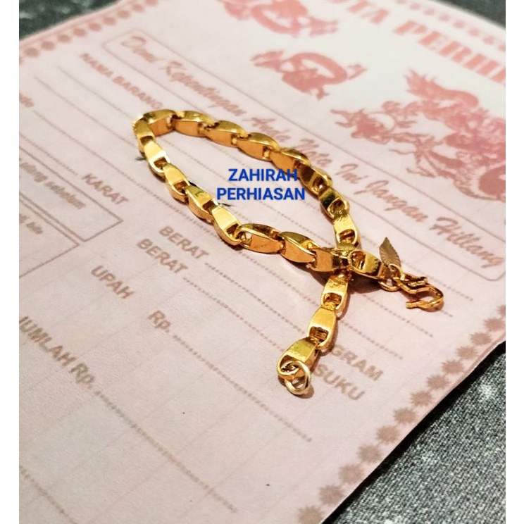 GELANG TANGAN WANITA PADI MOTIF EMAS 24K