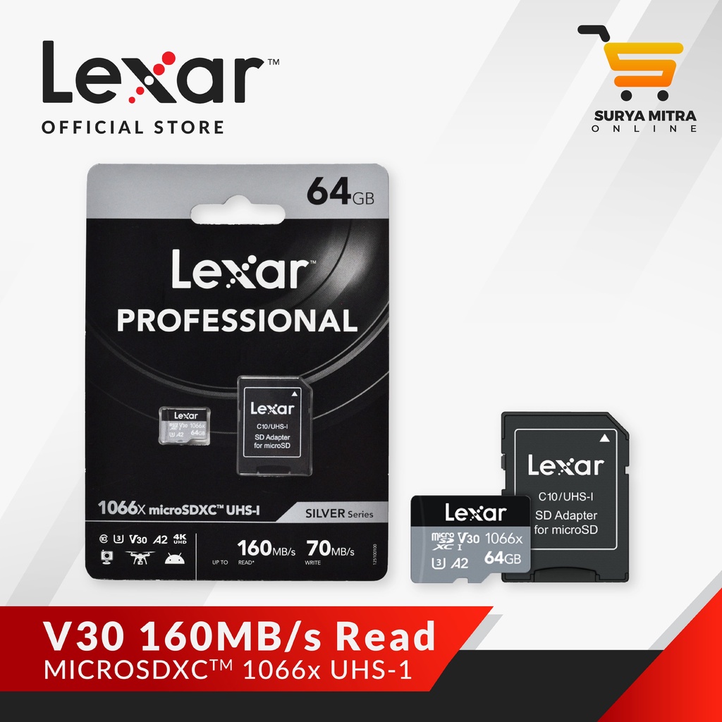 Lexar Microsd 64GB Professional 1066x Up to 160Mb/s