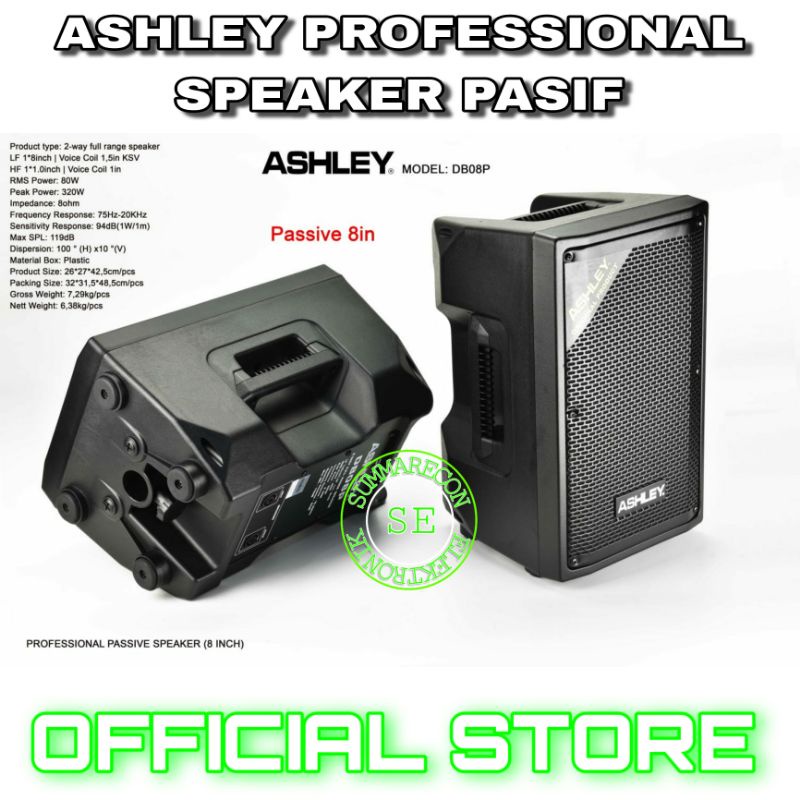 speaker pasif 8 inch original ashley db08p speaker passive karaoke 8 inch