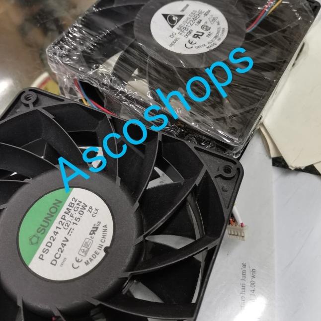 Kipas fan panel high speed 24v dc 12x12 cm 12 x 12cm ball bearing