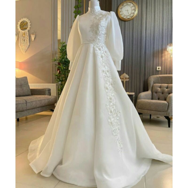 GAUN PENGANTIN / GAUN LAMARAN / GAUN PESTA MEWAH CANTIK ELEGAN