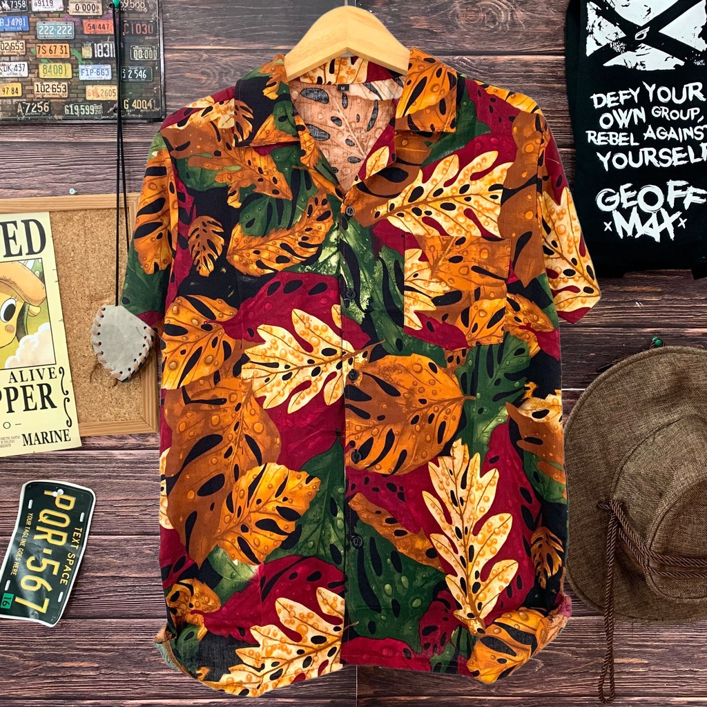 kemeja hawai amarilo pria kemeja motif batik kemeja casual