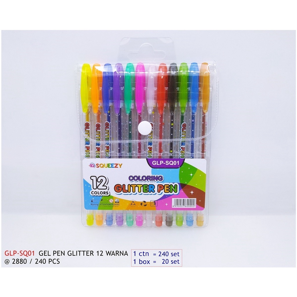 

SQUEEZY PULPEN WARNA GLITER SET