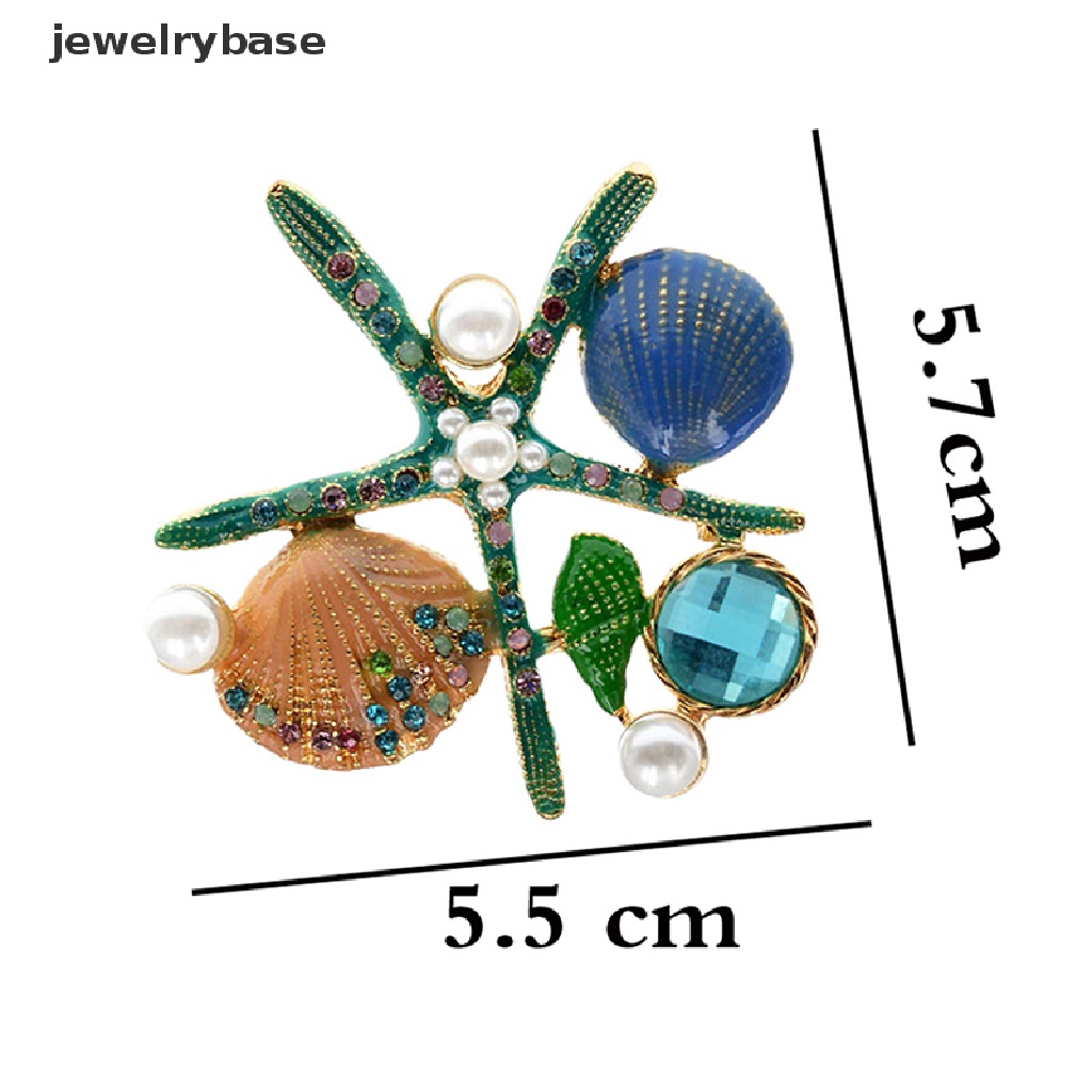 Bros Bentuk Bintang Laut Aksen Mutiara Dan Berlian Imitasi Untuk Wanita