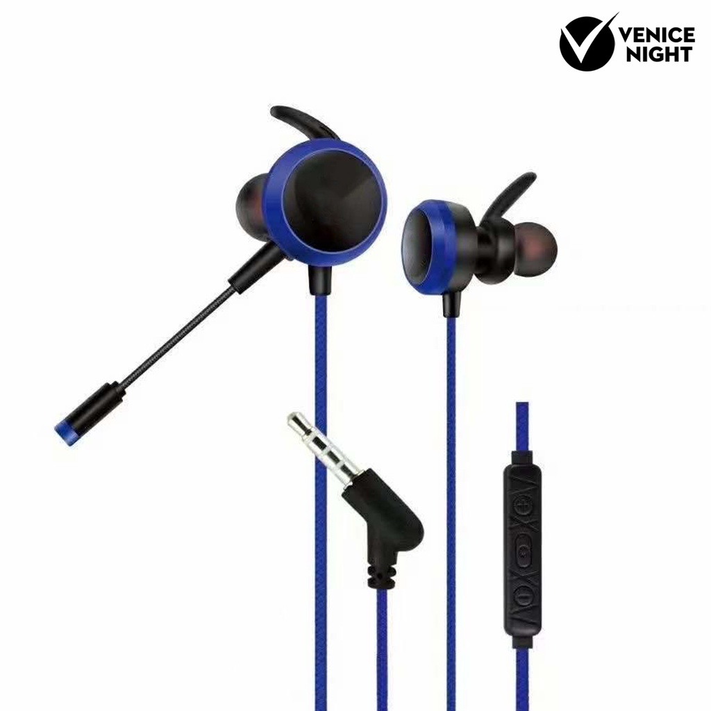 (VNEP) (Berkabel) GM-D2 Earphone Gaming In-ear Dinamis 3,5mm Berbentuk L Universal dengan Mikrofon