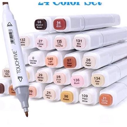 

Touchfive Skin Color 12 / 24 Pcs Twin Marker Skin Color Designer - 24 Pcs Skin