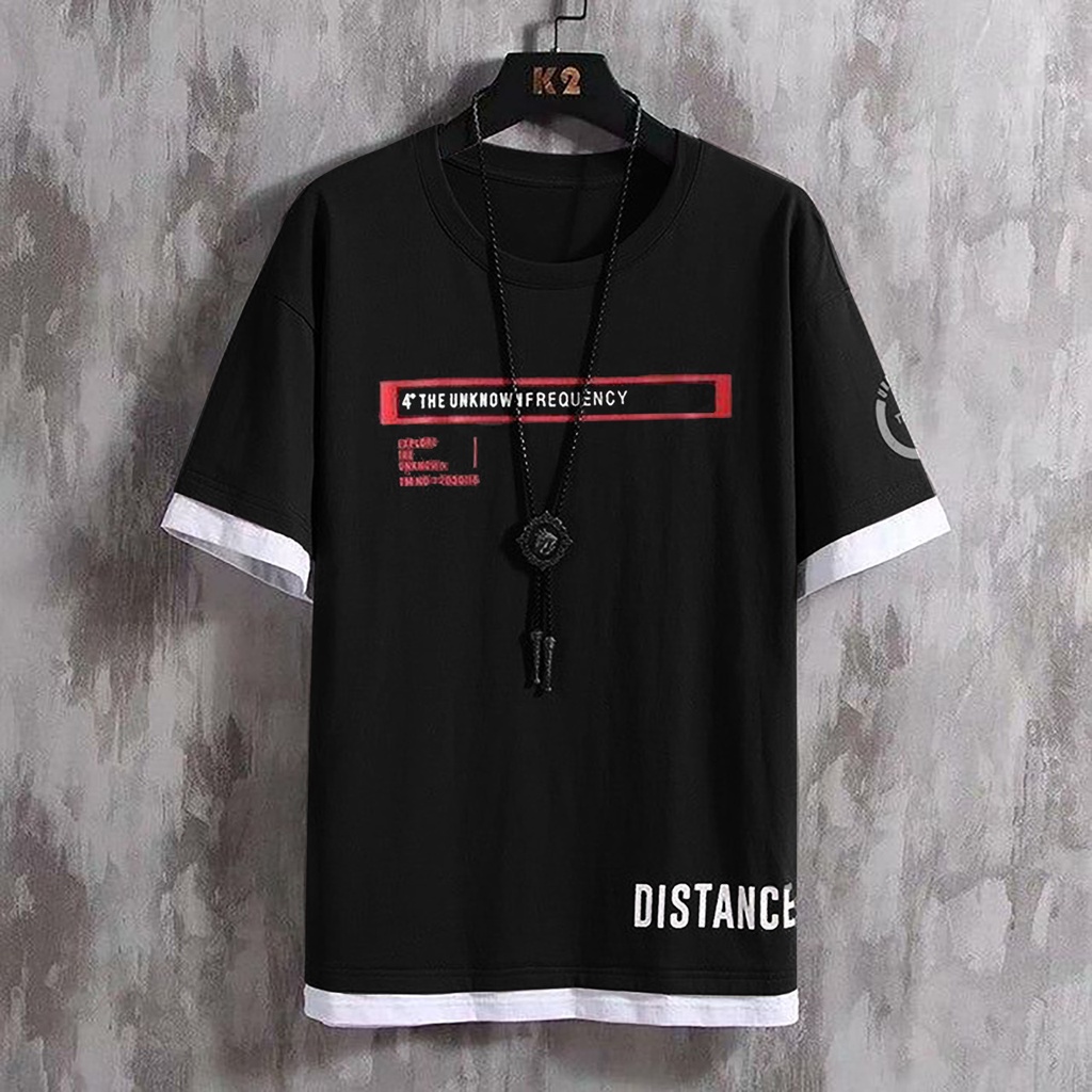 Baju Lengan Pendek Kayser Distance T-Shirt Motif Sablon No Kalung