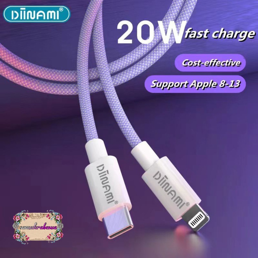 DIINAMI DM-014 Kabel cable casan Cashan TIPE C KE IPHONE 20W DM-014 untuk hp iPhone X XR XS MAX 11 12 13 MINI 14 PRO MAX PLUS fast Charging pengisian cepat SB4452