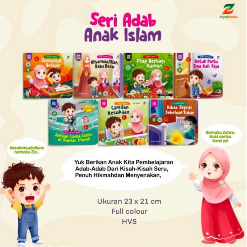 ZIYAD ADAB ANAK ISLAM - buku adab makan belajar bertamu bersin