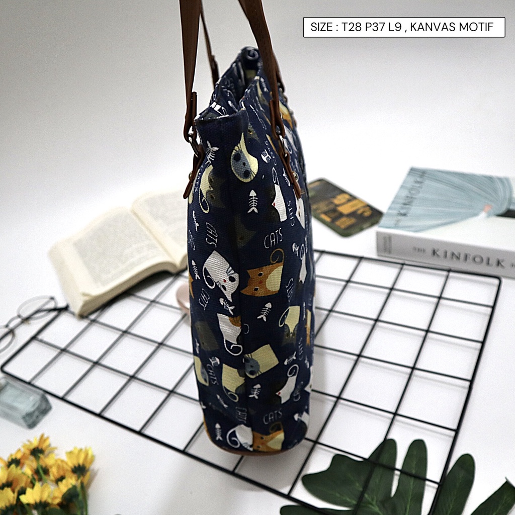 SUPLIER TAS TOTEBAG PRINT TOTE CEWEK LOKAL TALI KAIN TAS SAMPING MOTIF TERBARU BISA COD MOTIF KARAKTER