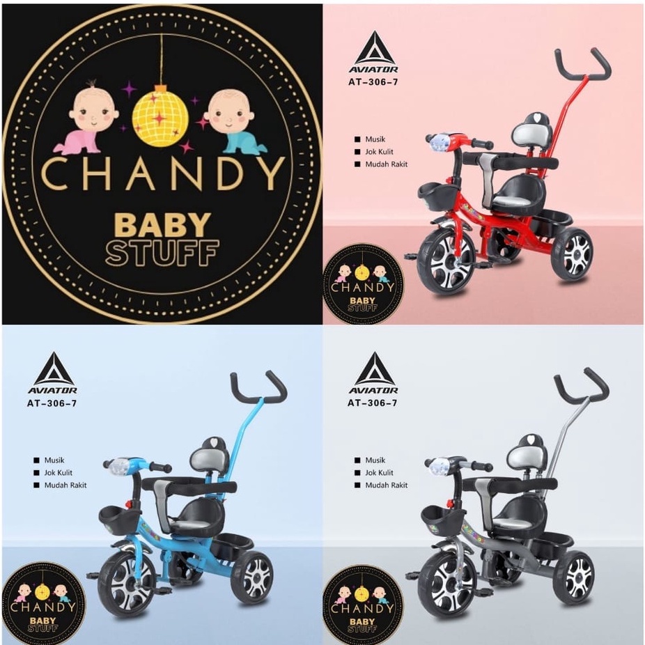 SEPEDA ANAK RODA TIGA AVIATOR AT 306-7, AT 315-7 ADA DORONGAN