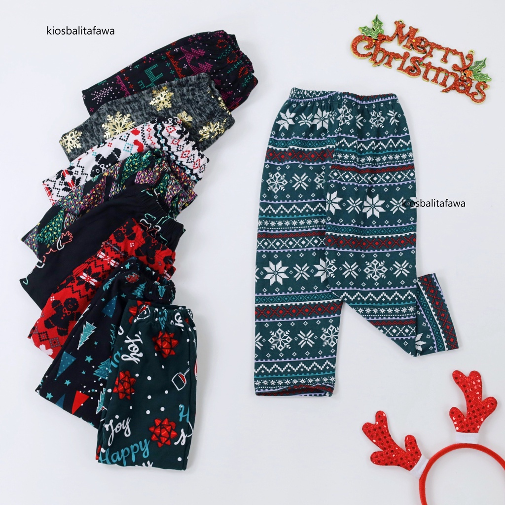 Legging Natal Anak uk 1-10 tahun SPESIAL CHRISTMAS  PREMIUM / Celana Leging Lejing Laging Anak Perempuan IMPORT