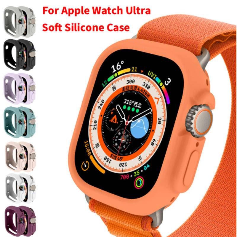 Casing Silikon Apple Watch Seri 8 7 6 5 4 3 2 1 SE2 Ukuran 49mm 45mm 41mm 42mm 40mm 38mm Bumper