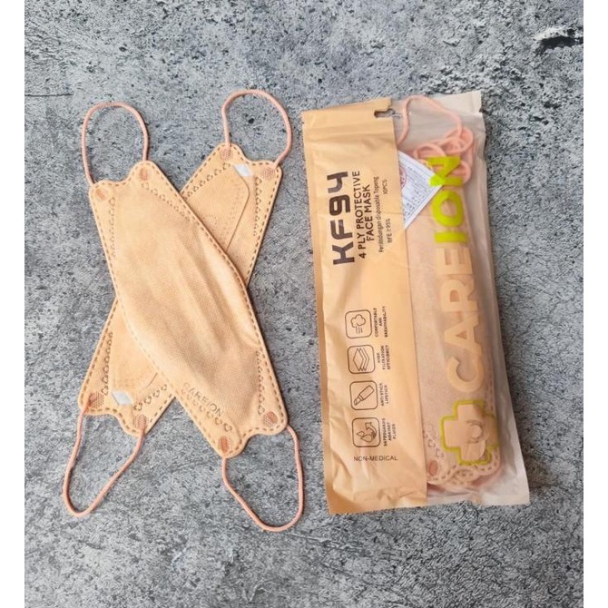 CREAM CAREION KF94 - MASKER KF94 4PLY CAREION KEMENKES APRICOT t-bellasleepwears