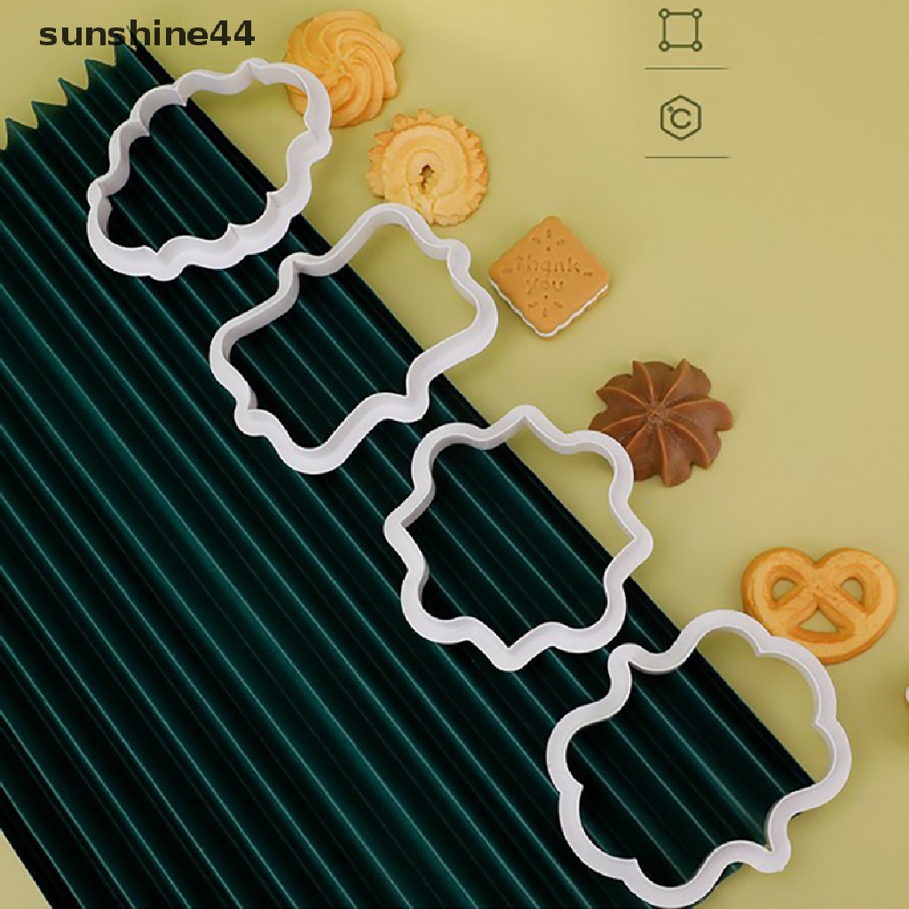 Sunshine 4Pcs / Set Cetakan Pemotong Biskuit / Kue Bahan Plastik