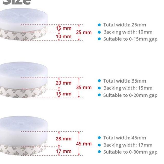 

Lakban Silikon Penutup Celah Pintu Lem Perekat 3M Door Silicone Rubber - 25mm x 5 meter
