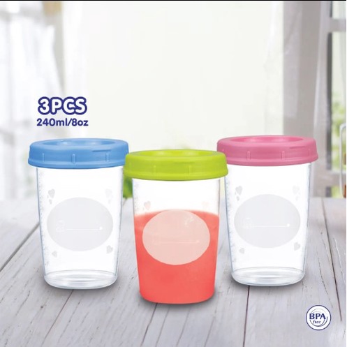 Milk Container Asi Container Tempat Makan Asi Mpasi Bayi Konektor Corong Pompa Asi Baby Safe Babysafe FC005 FC04A FC04B 120 240 ml