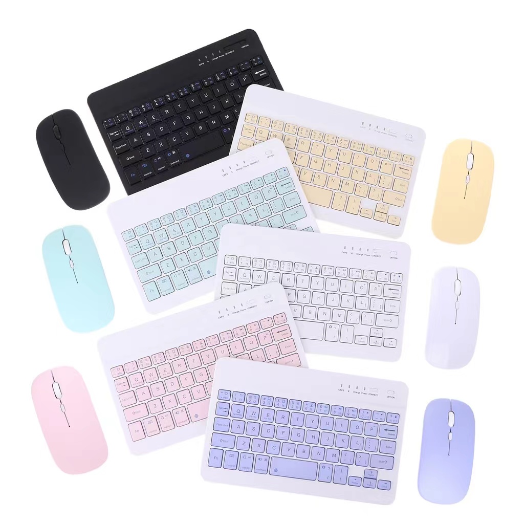 10 Inch 3 in 1 Wireless Bluetooth Keyboard Mouse Set Lightweight Portable