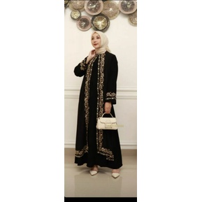 Gamis Abaya hitam renda