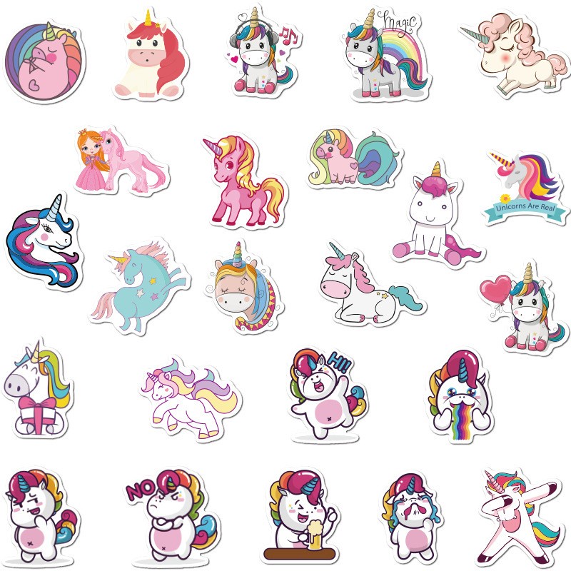 Rainbow Unicorn PVC Sticker (10pcs)