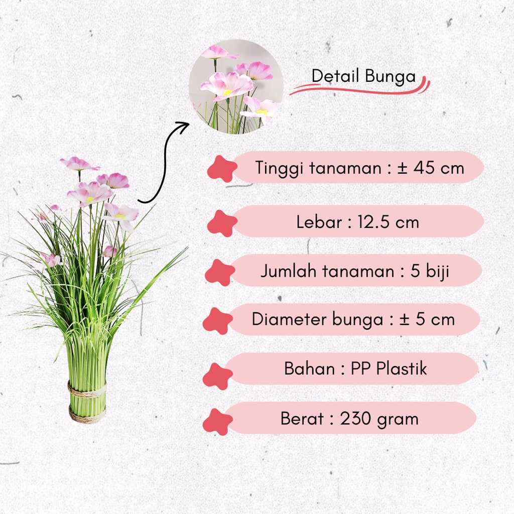 AND / COD / Bunga Hias Plastik Artificial Flowers Dekorasi Rumah Murah Bunga Palsu Hiasan Ruangan PBP122