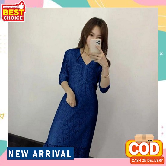 Reallpict Foto Asli Dress Natalan Brukat Premium Korean Style Model Terbaru Kekinian Ready Jumbo Hit