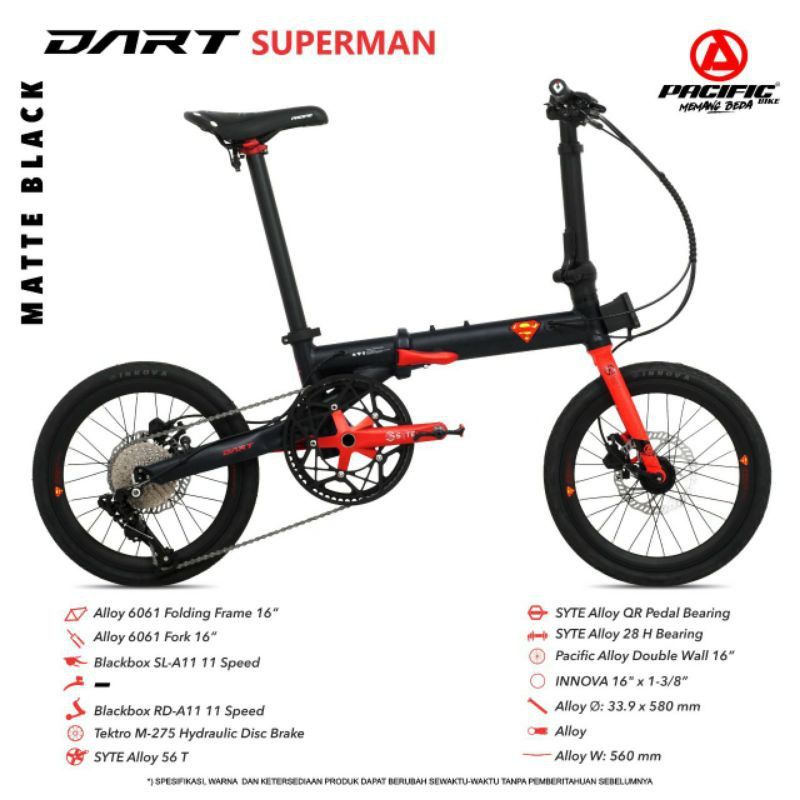 Sepeda lipat Pacific Dart 5.0 superman edition