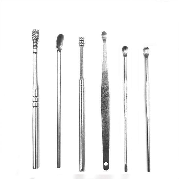 6 in 1 Alat Pembersih Telinga / Alat Korek Kuping/ Ear Wax Stainless Steel