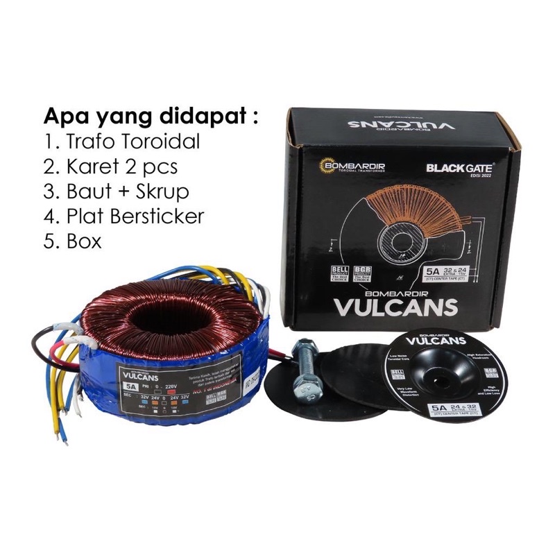 TRAFO TOROIDAL 5A CT 24V &amp; 32V VULCANS DONAT