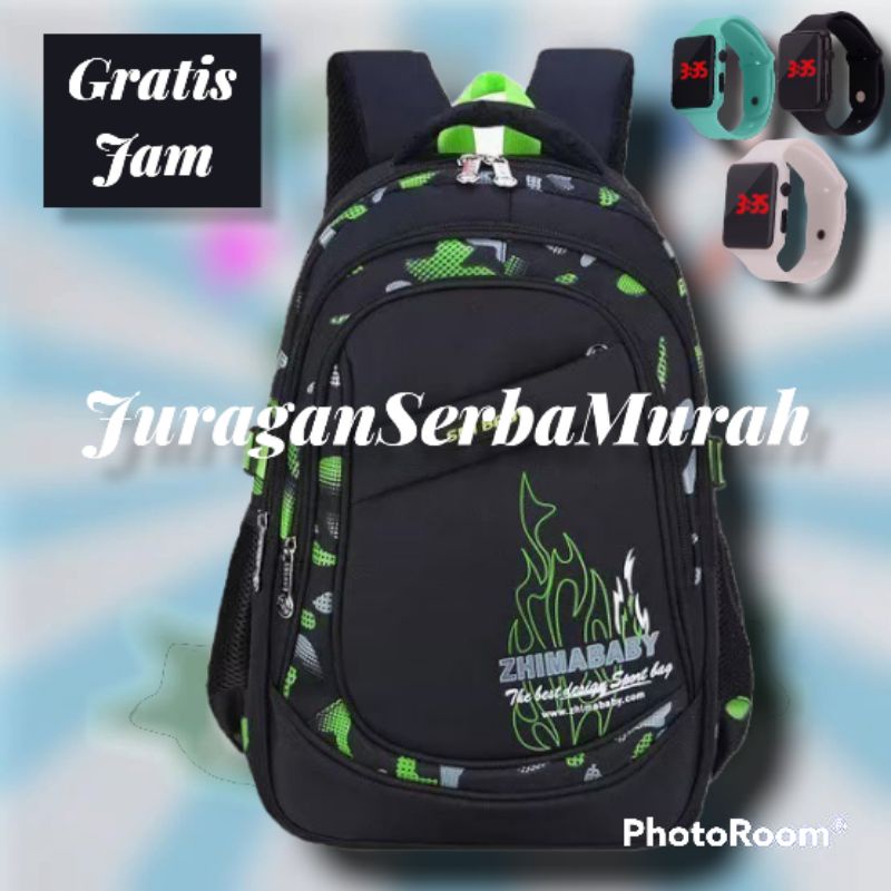 Tas Ransel Sekolah Anak Laki-laki SD Gratis Jam