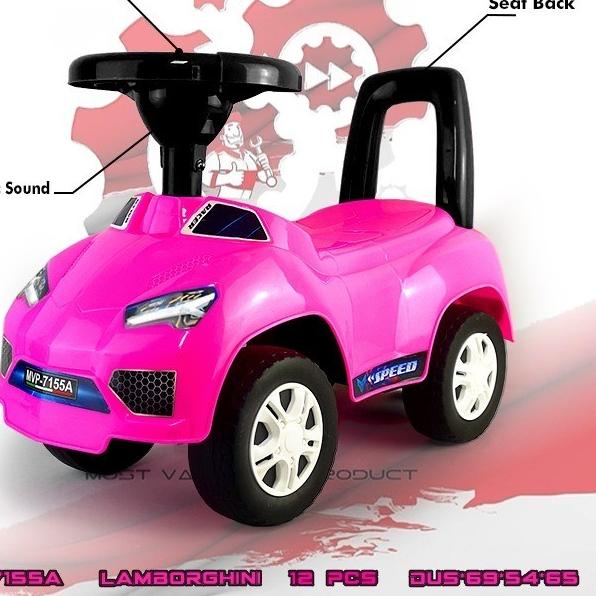 PROMO MVP7155 Lambo Pink Mobil Mobilan Duduk Dorong Mainan Anak MVP - Biru