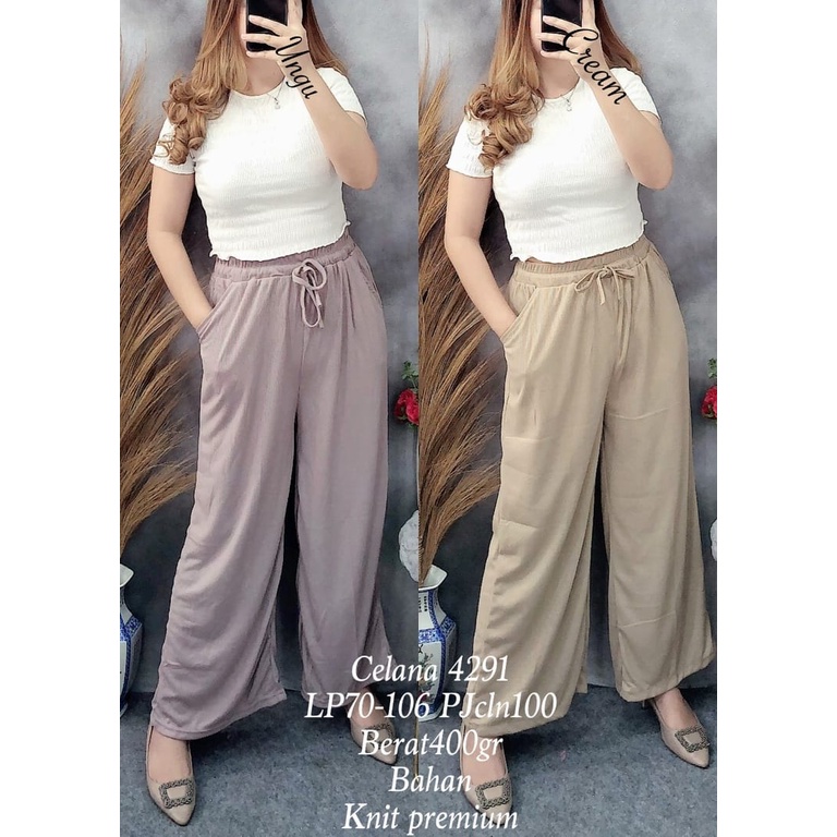 [FR 4291] Celana Panjang Wanita Kulot Rajut Premium Import