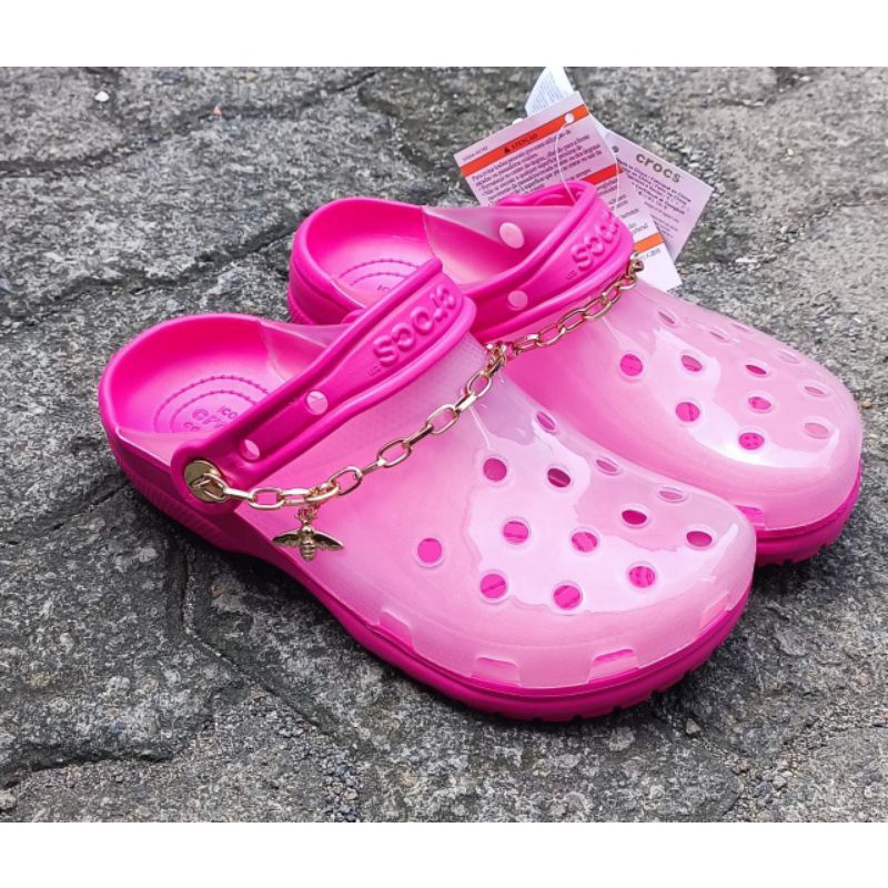 Crocs translucent / crocs Classic translucent / Sandal crocs classic collab wanita