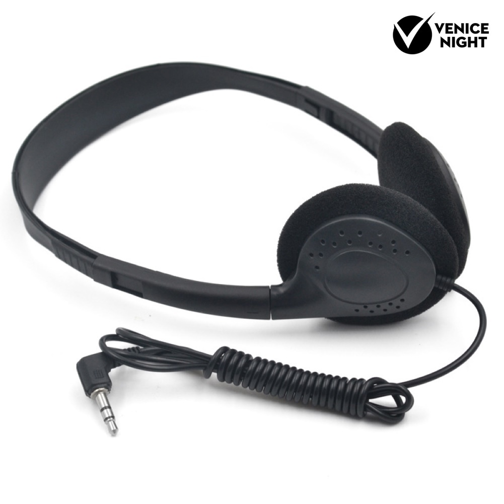 (VNEP) (Berkabel) Universal 3.5mm Plug Lembut Earmuff Musik HiFi Gaming Headset Headphone